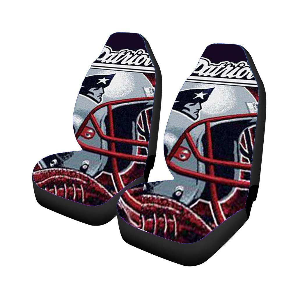 New England Patriots Rough Helmet Rear Car Seat Covers