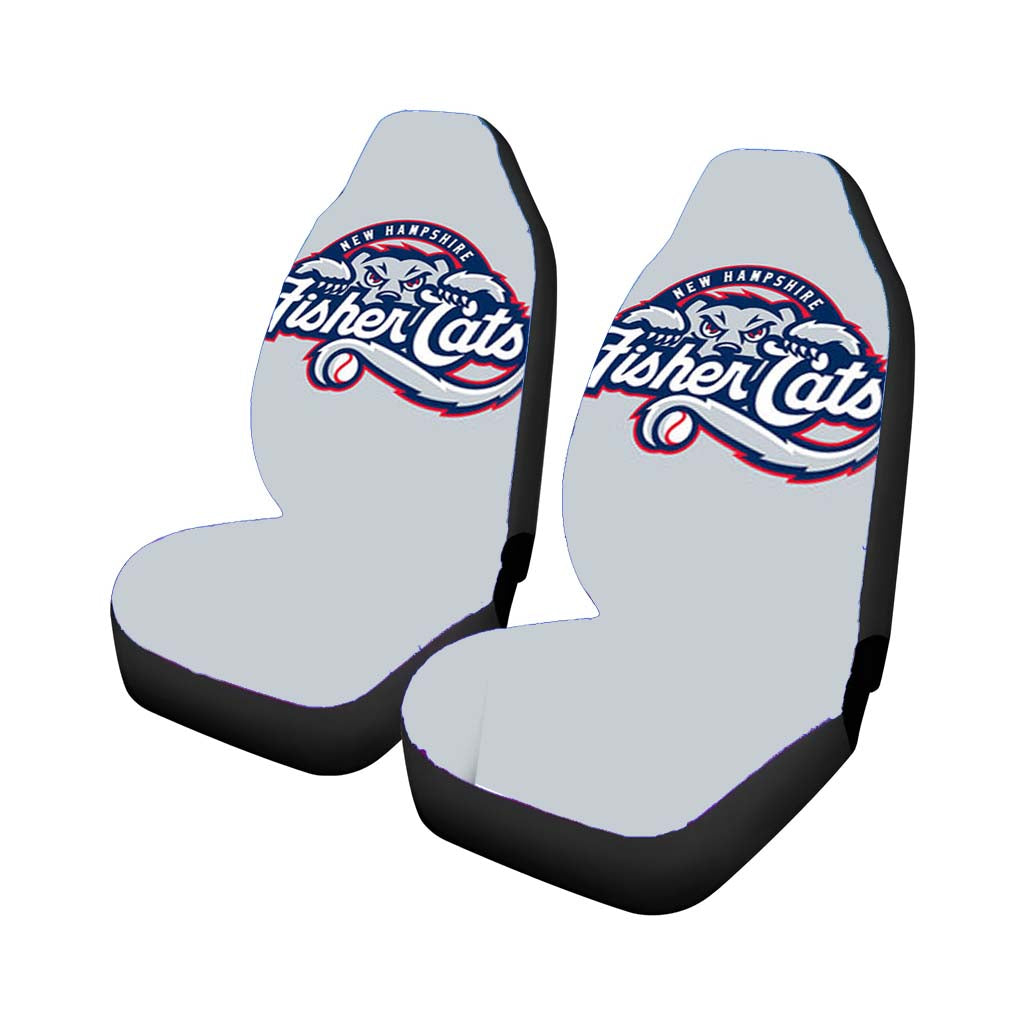 New Hampshire Fisher Cats Baseball Logo Gray Car Seat Covers