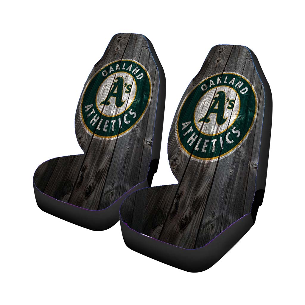 Oakland Athletics Nba Dark Wood Wallpaper Car Seat Covers