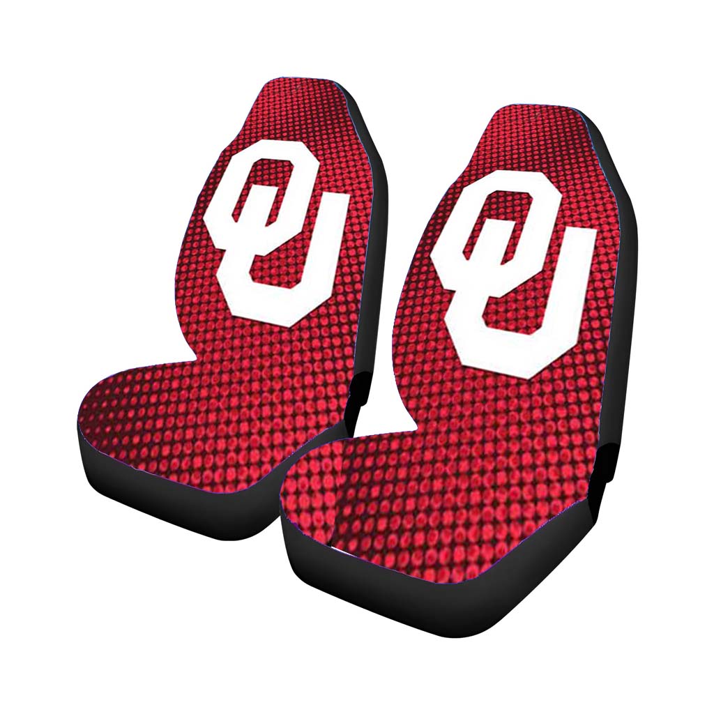 Ok Sooners Halftone Red Car Seat Covers