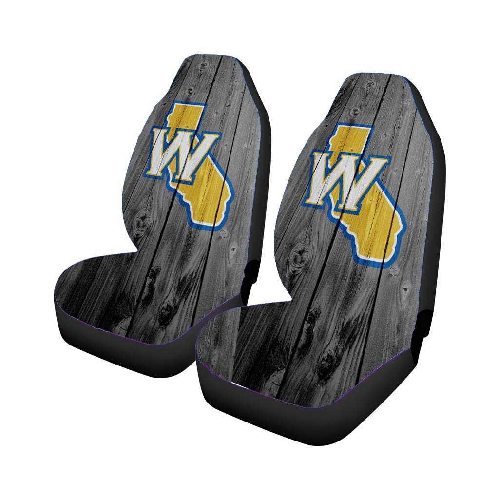 Old Golden State Warriors Logo Dark Wood Wallpaper Car Seat Covers