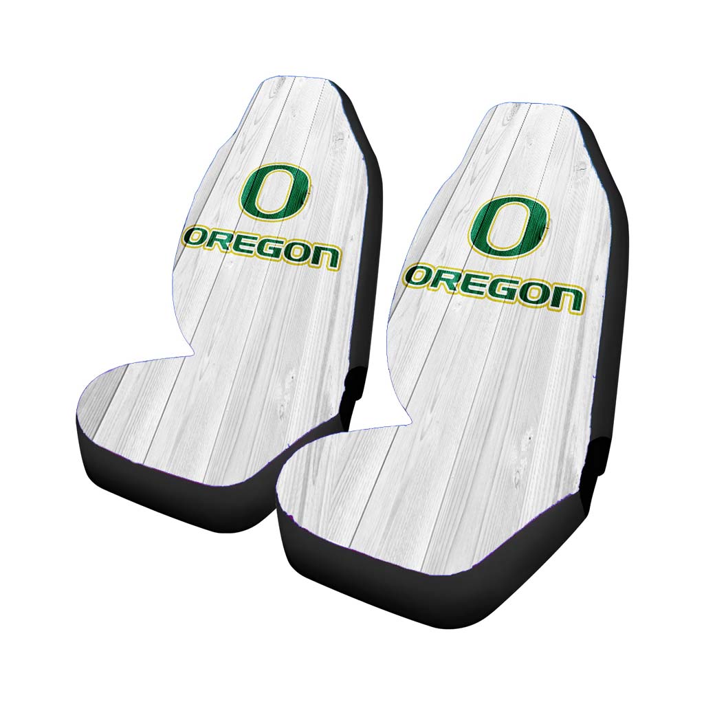 Oregon Ducks University Nfl Logo White Wood Car Seat Covers
