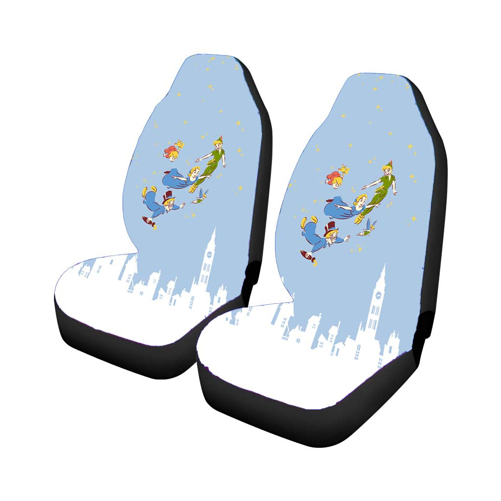 Peter Pan And Friends Flying Above New York Wallpaper Car Seat Cover Waterproof Protection