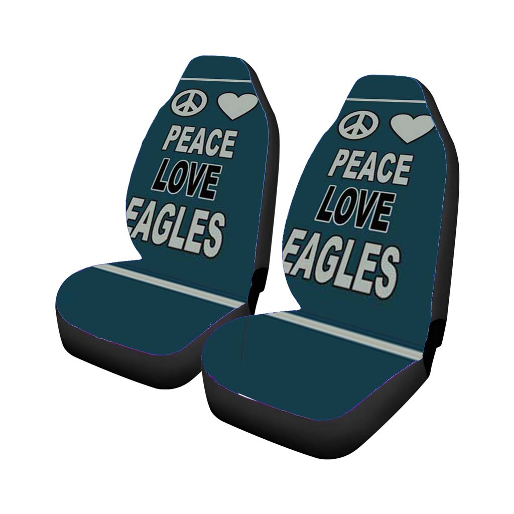 Philly Eagles Peace Love Rear Car Seat Covers