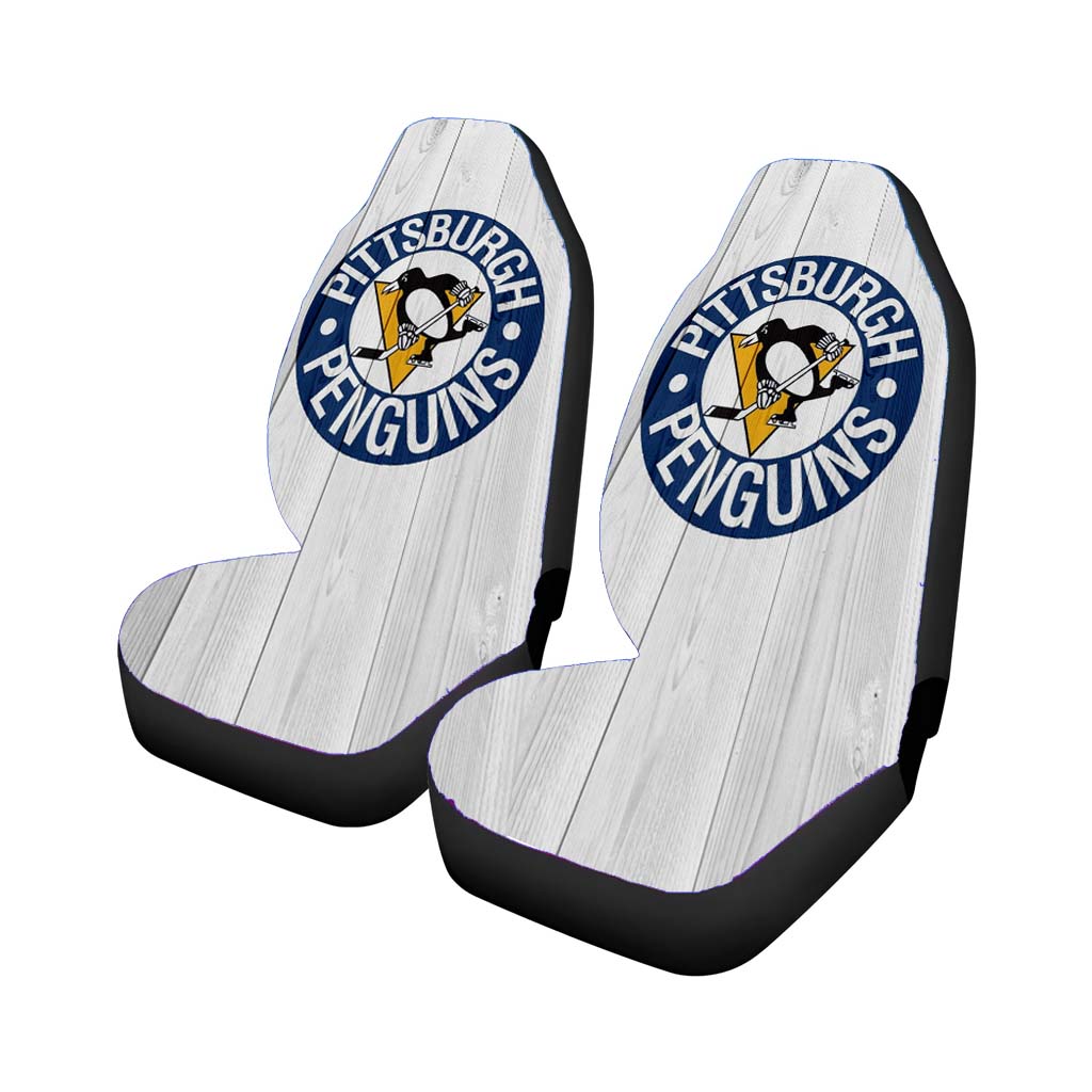 Pittsburgh Penguins Nhl Logo Wood Wallpaper Car Seat Covers
