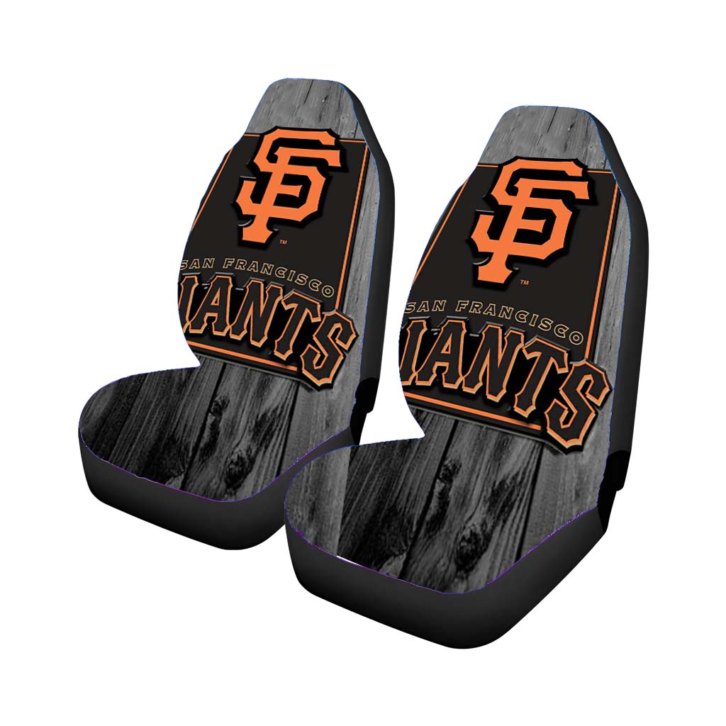 San Francisco Giants Logo Dark Wood Wallpaper Car Seat Covers