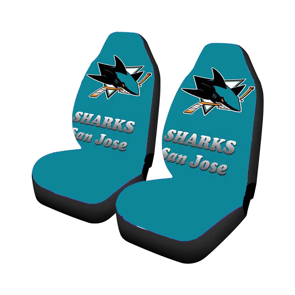 San Jose Sharks Logo Aqua Rear Car Seat Covers