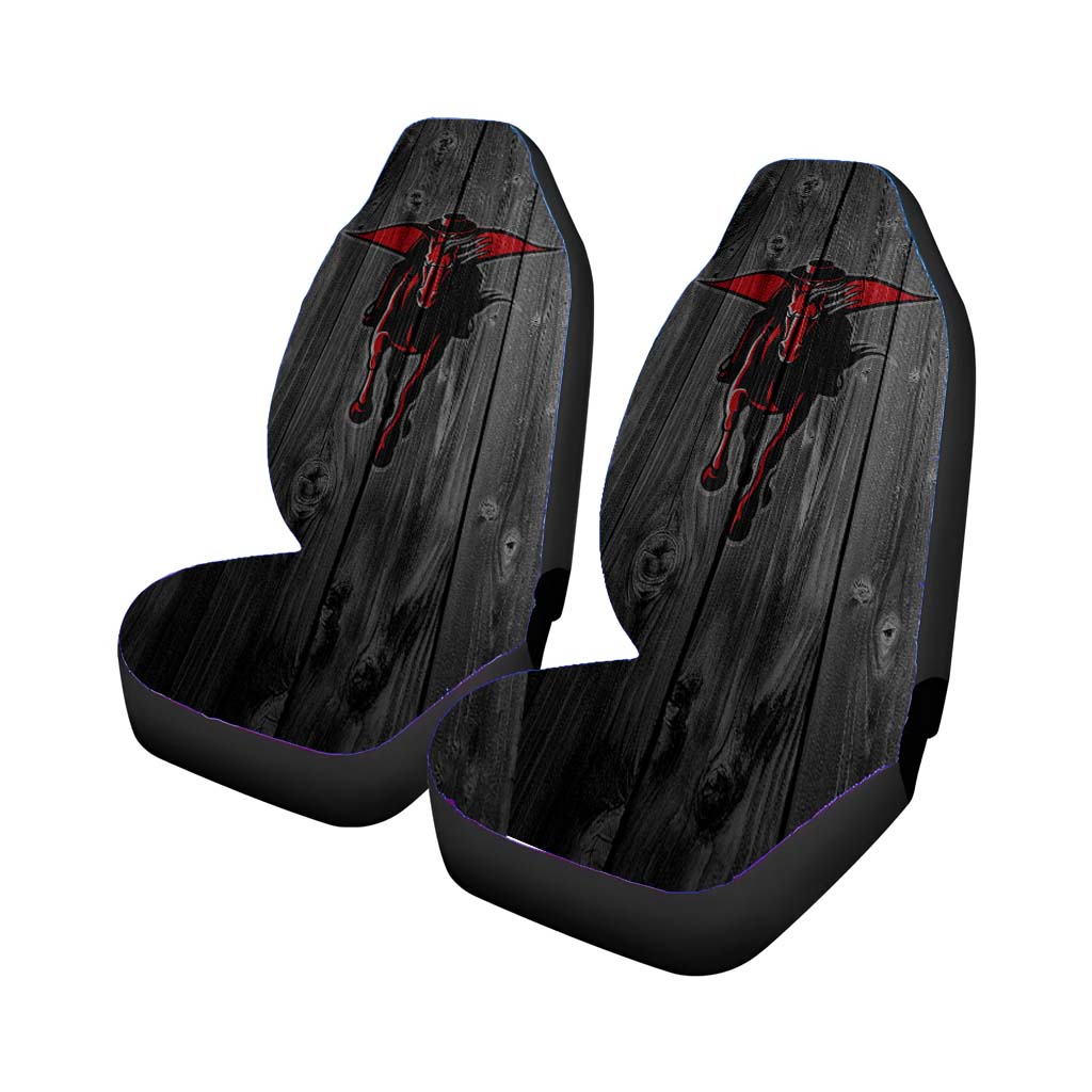 Texas Tech Red Raiders Logo Dark Wood Wallpaper Car Seat Covers