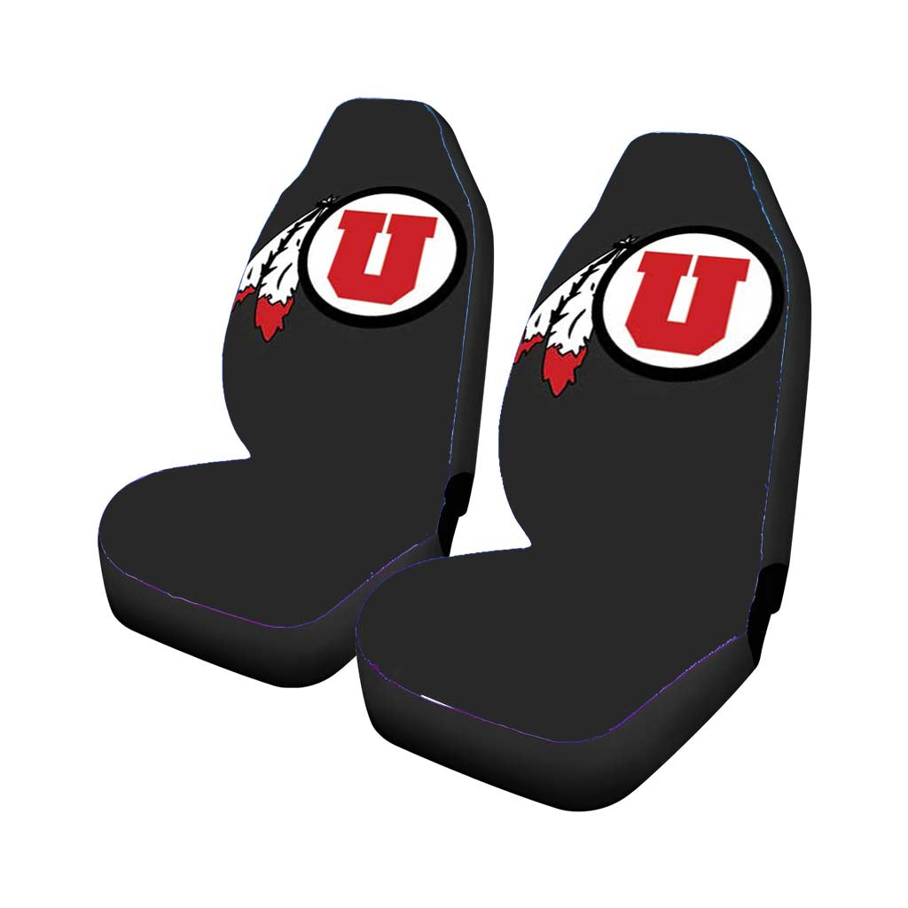 Utah State Logo On Grey Car Seat Covers