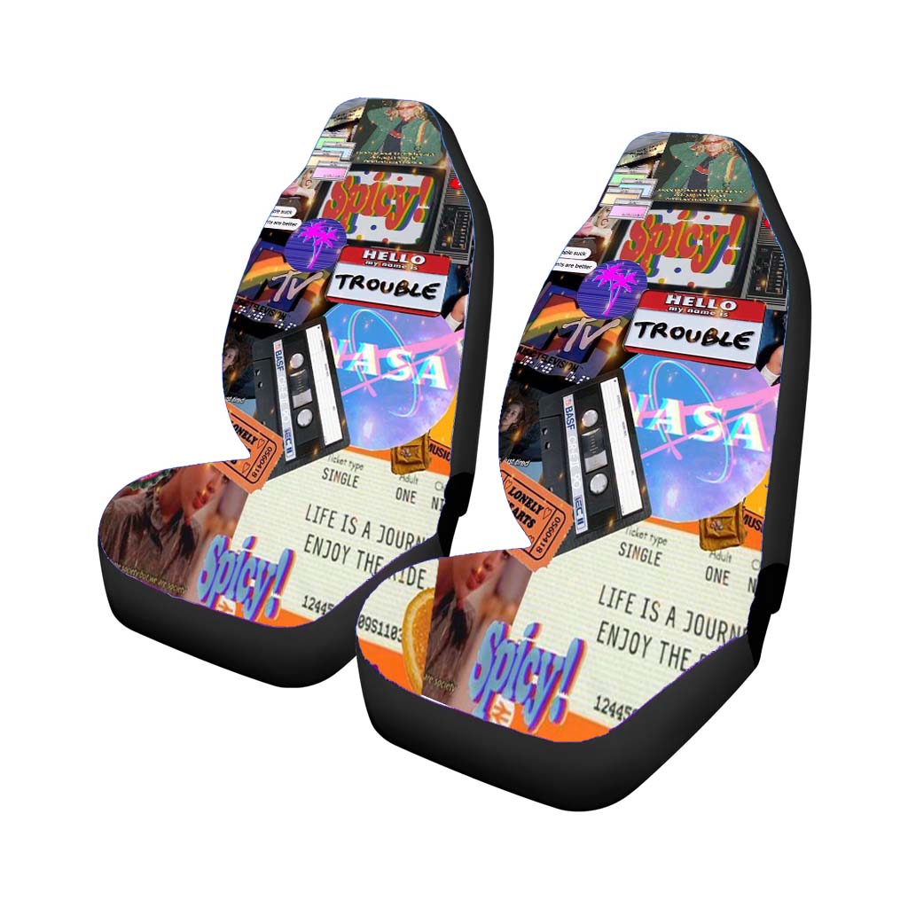 Vhs 80S Vintage Collage Pattern Car Seat Cover Waterproof Protection