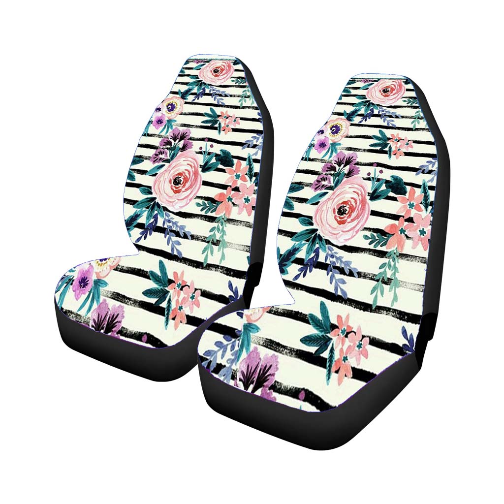 Victoria Floral Stripe Car Seat Covers