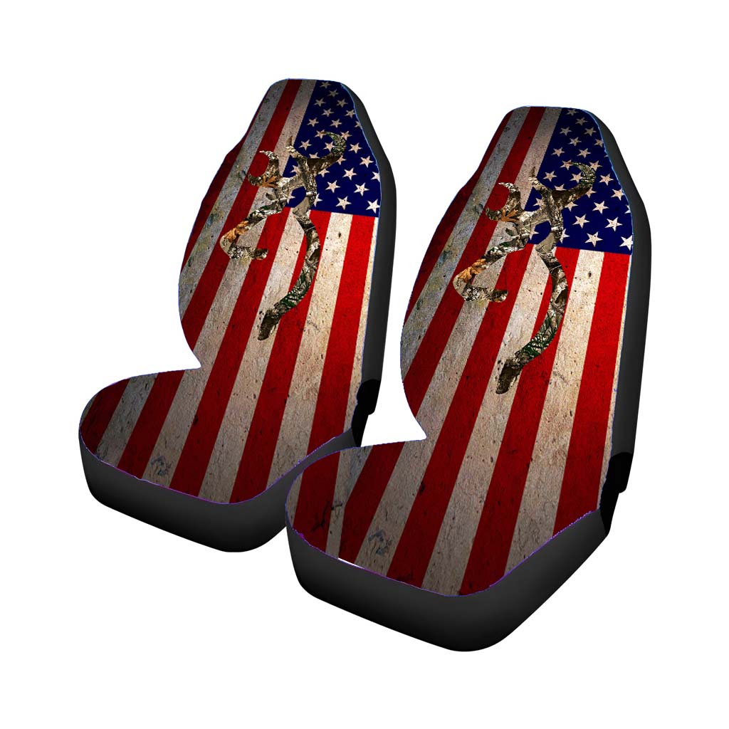 Vintage Flag Browning Deer Realtree Car Seat Covers