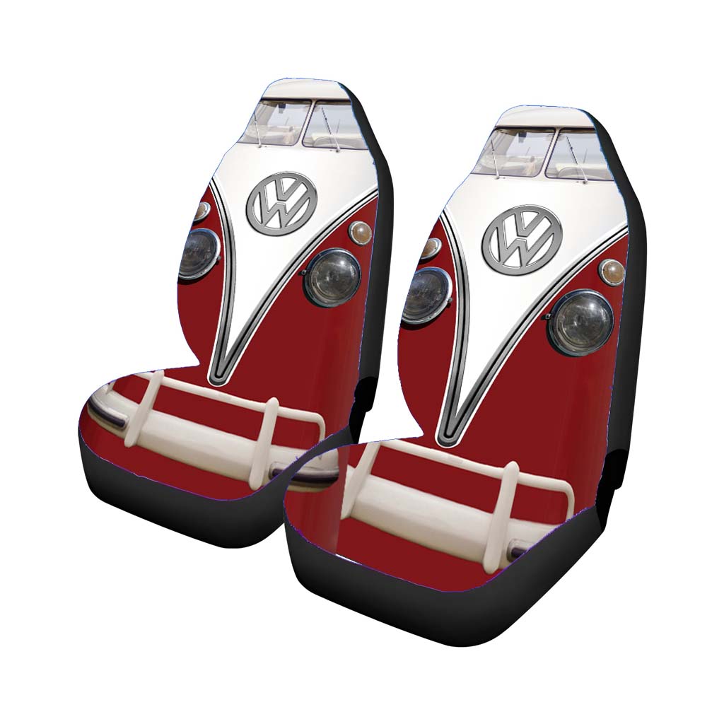 Vintage Vw Bus Red Refrigerator Wrap Car Seat Covers