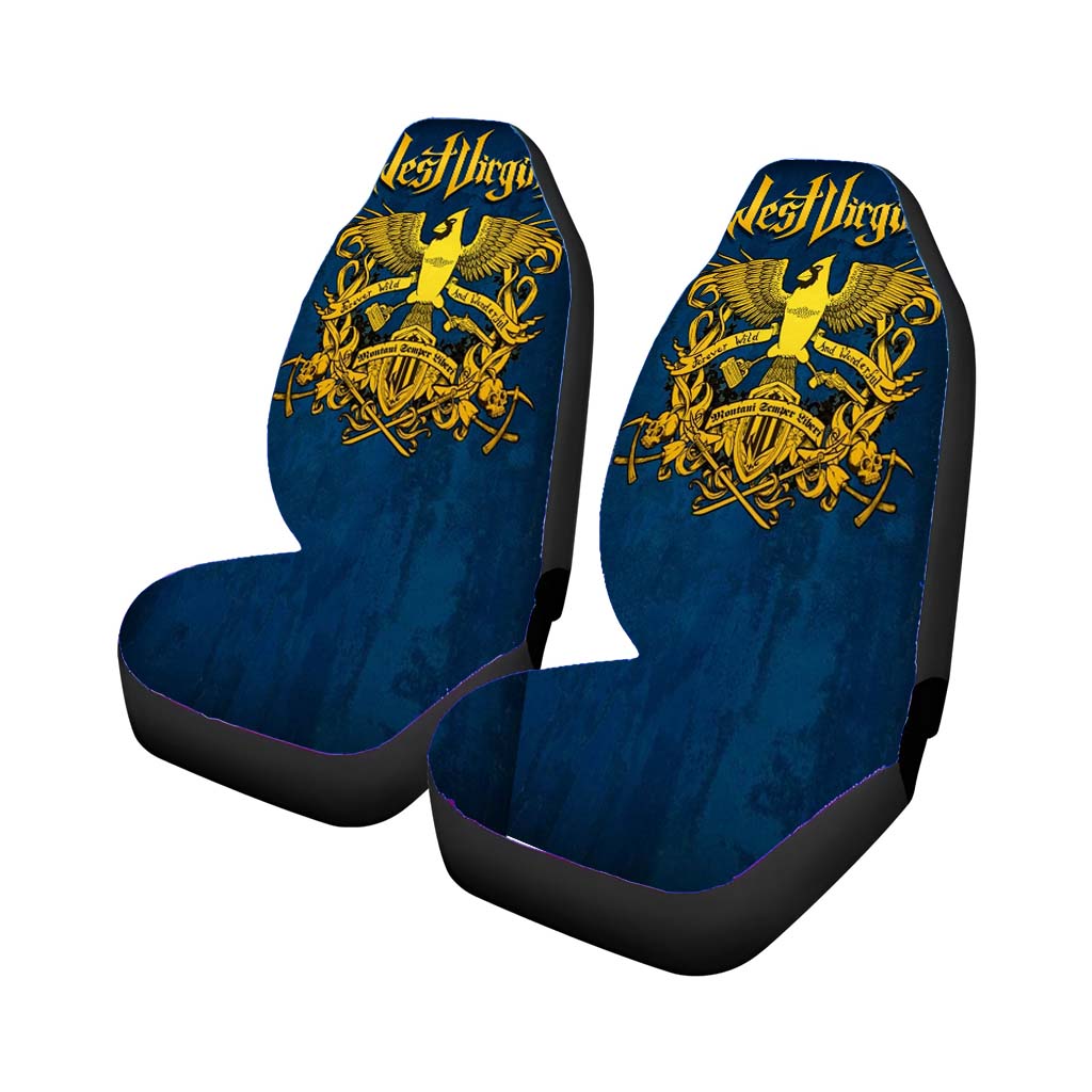 West Virginia Crest Blue Logo Car Seat Covers