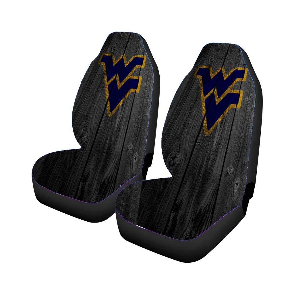West Virginia Football Logo Logo Dark Wood Wallpaper Car Seat Cover Waterproof Protection
