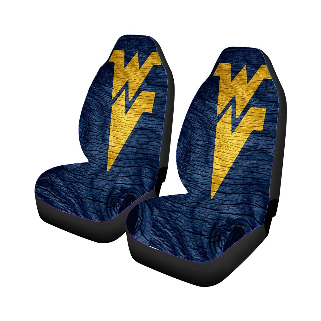 West Virginia Logo Wood Wallpaper Rear Car Seat Covers