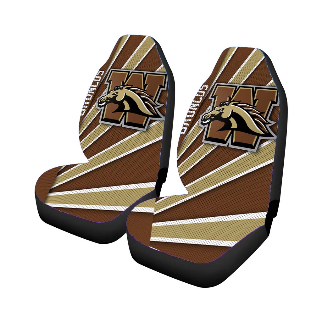 Western Michigan Broncos Stripe Wallpaper Car Seat Covers