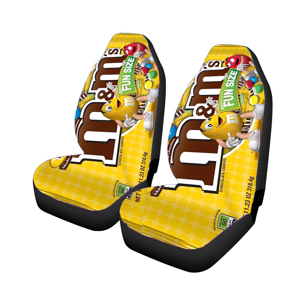 Yellow Peanut M&M Fun Size Car Seat Covers