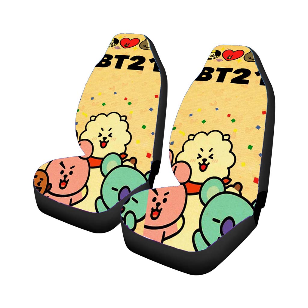 K-Pop Bts Cute Pattern Bt21 Retro Car Seat Covers