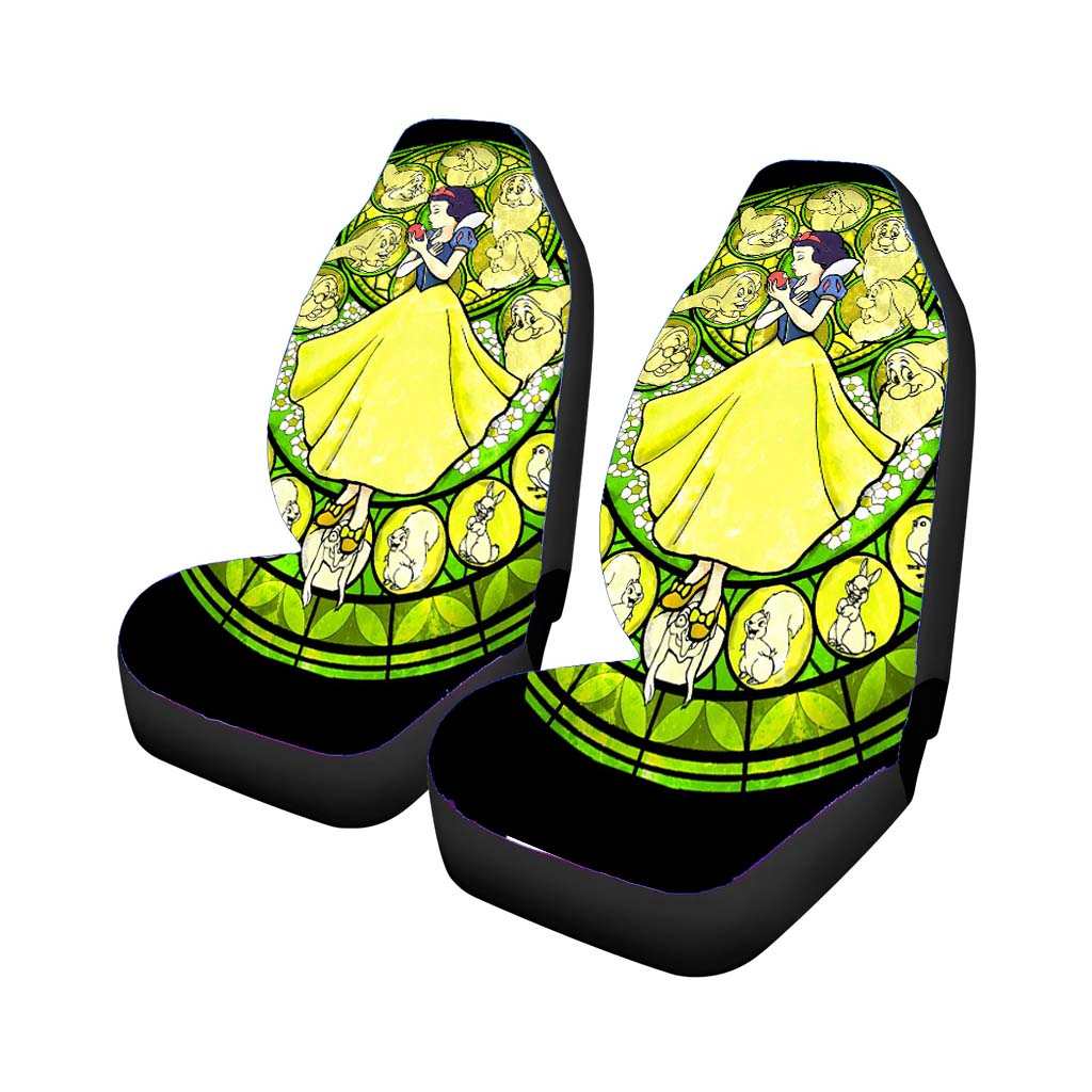 Snow White Stained Glass Car Seat Covers
