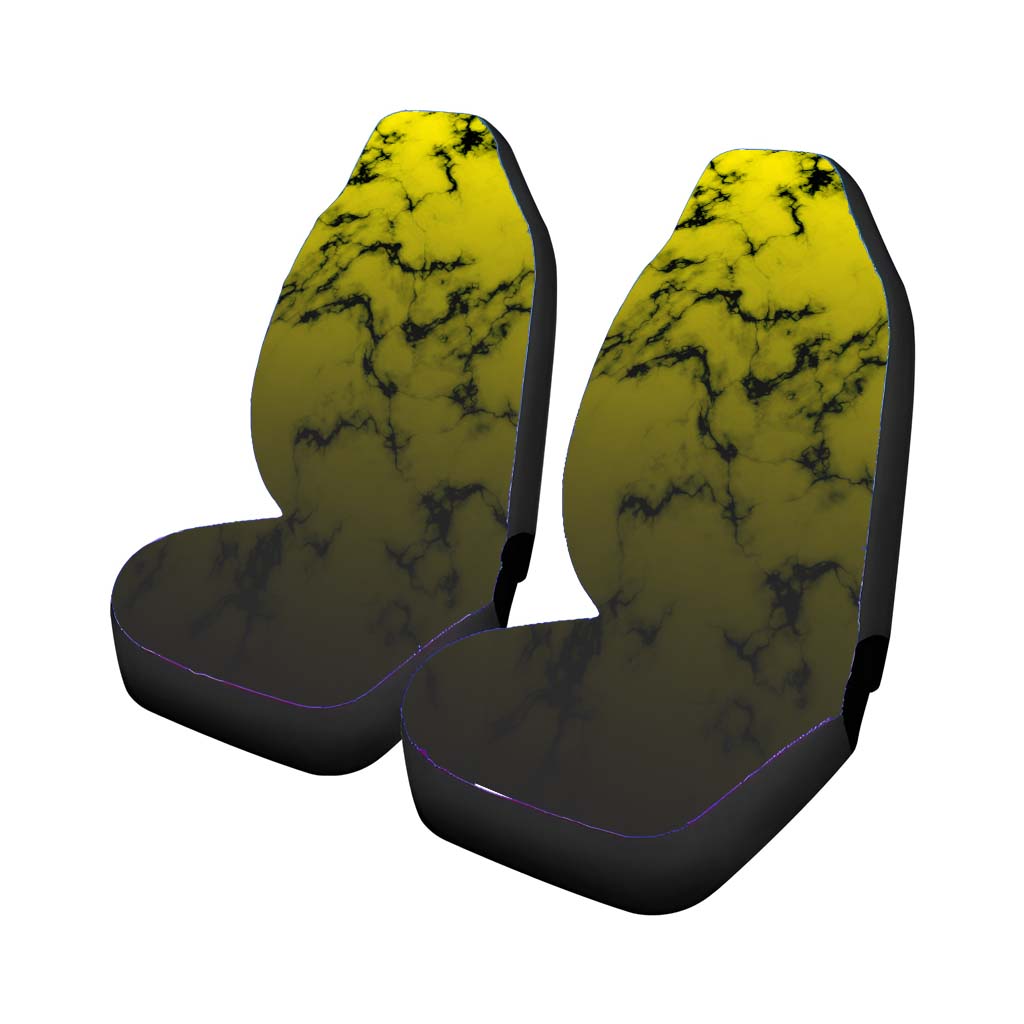 Sparkling Dark Grunge Yellow Marble Car Seat Covers