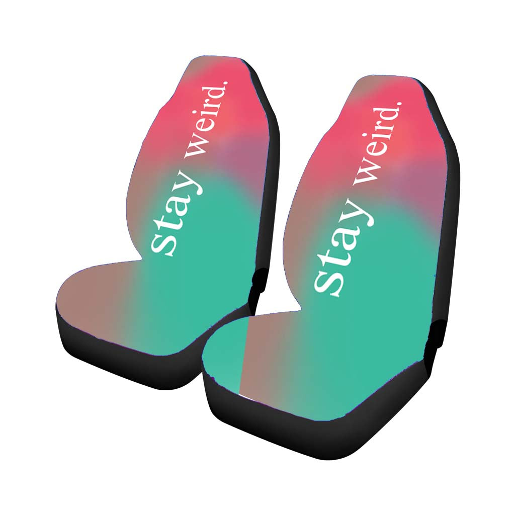 Stay Weird Pink And Green Ombre Car Seat Covers