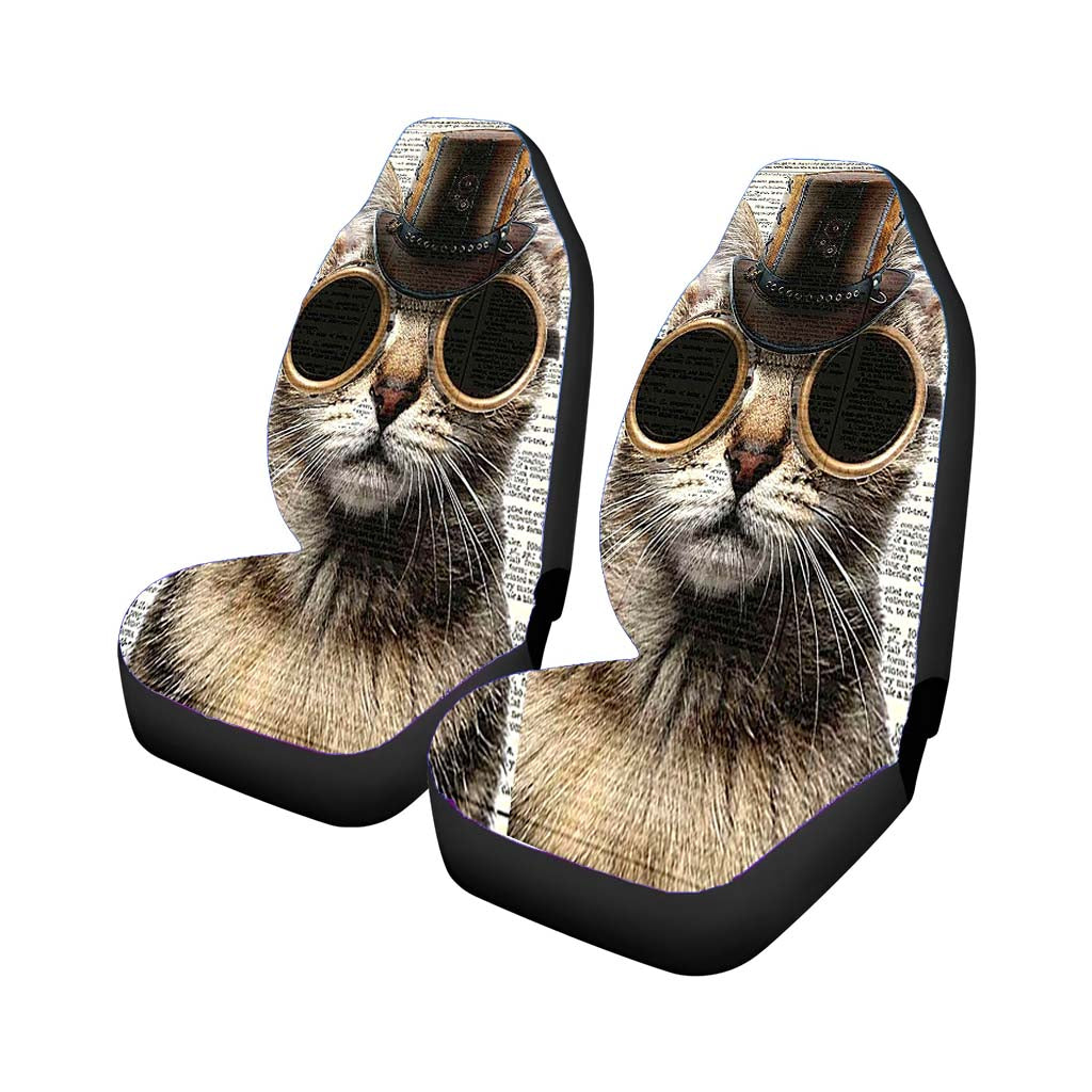 Steampunk Cat Vintage Car Seat Covers