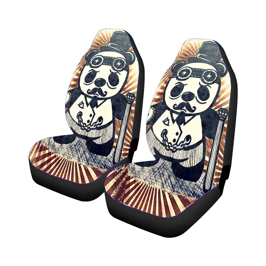 Steampunk Panda Art Car Seat Covers
