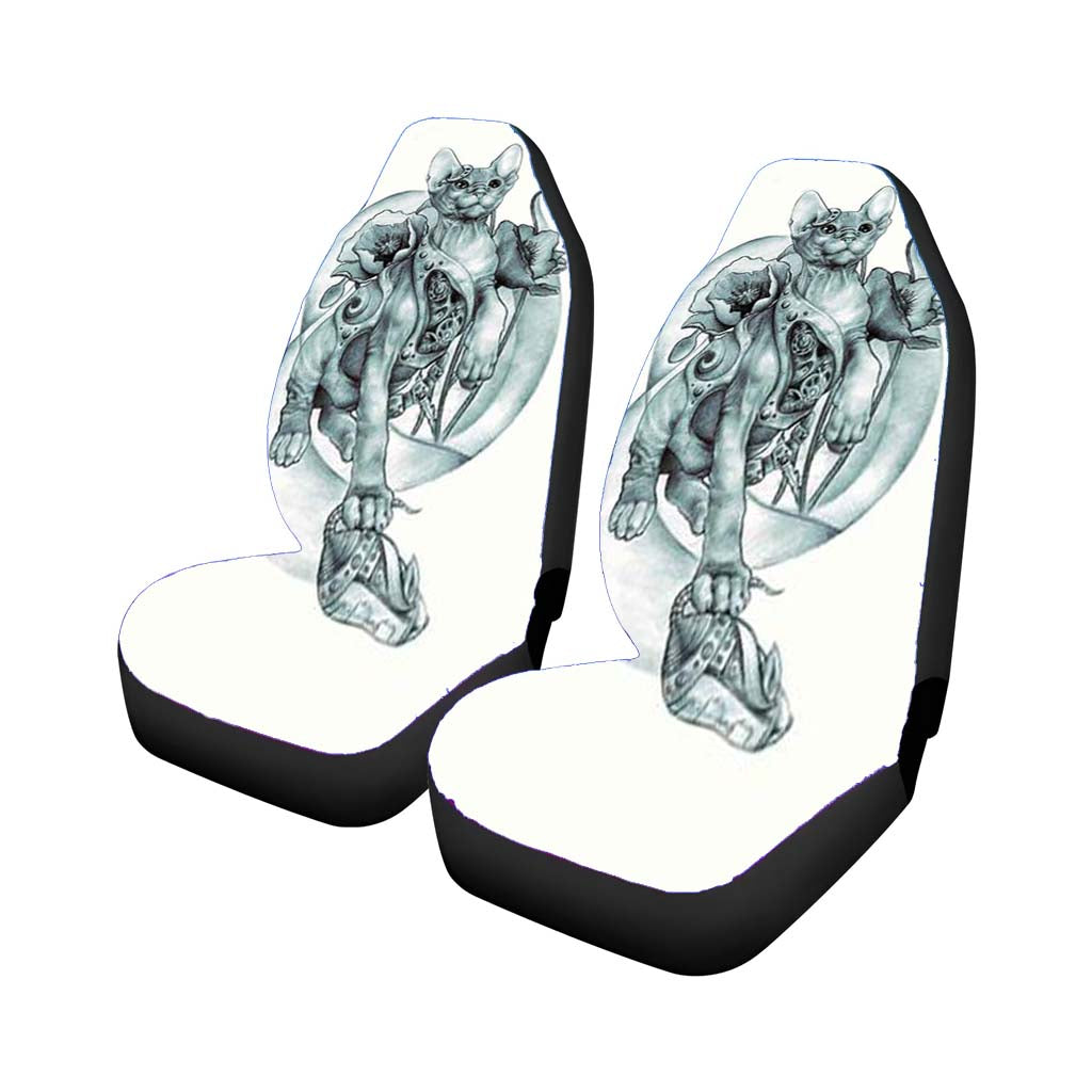 Steampunk Tattoo Cat Car Seat Covers