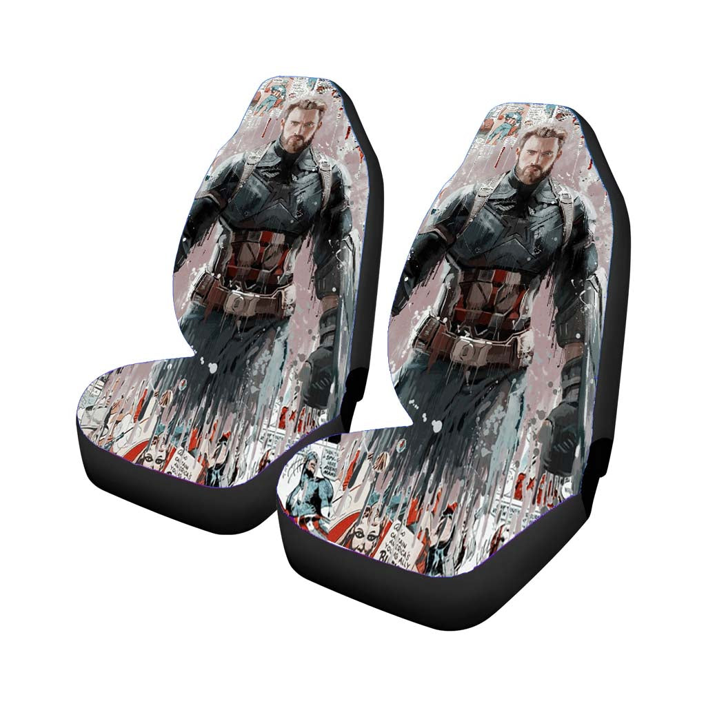 Steve Captain America Comic Painting Artwork Wallpaper Car Seat Covers