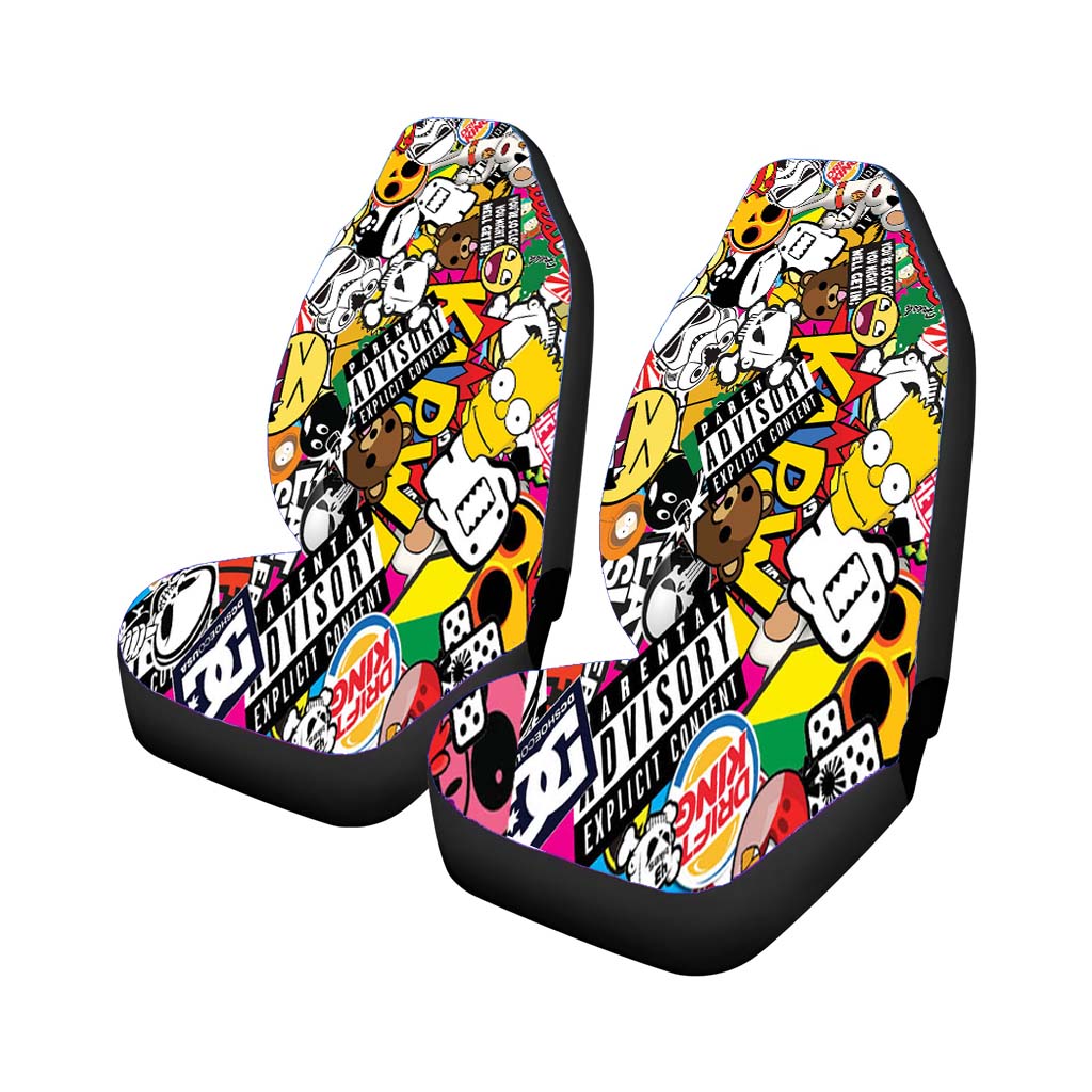 Sticker Bomb Sticker Collage Car Seat Covers