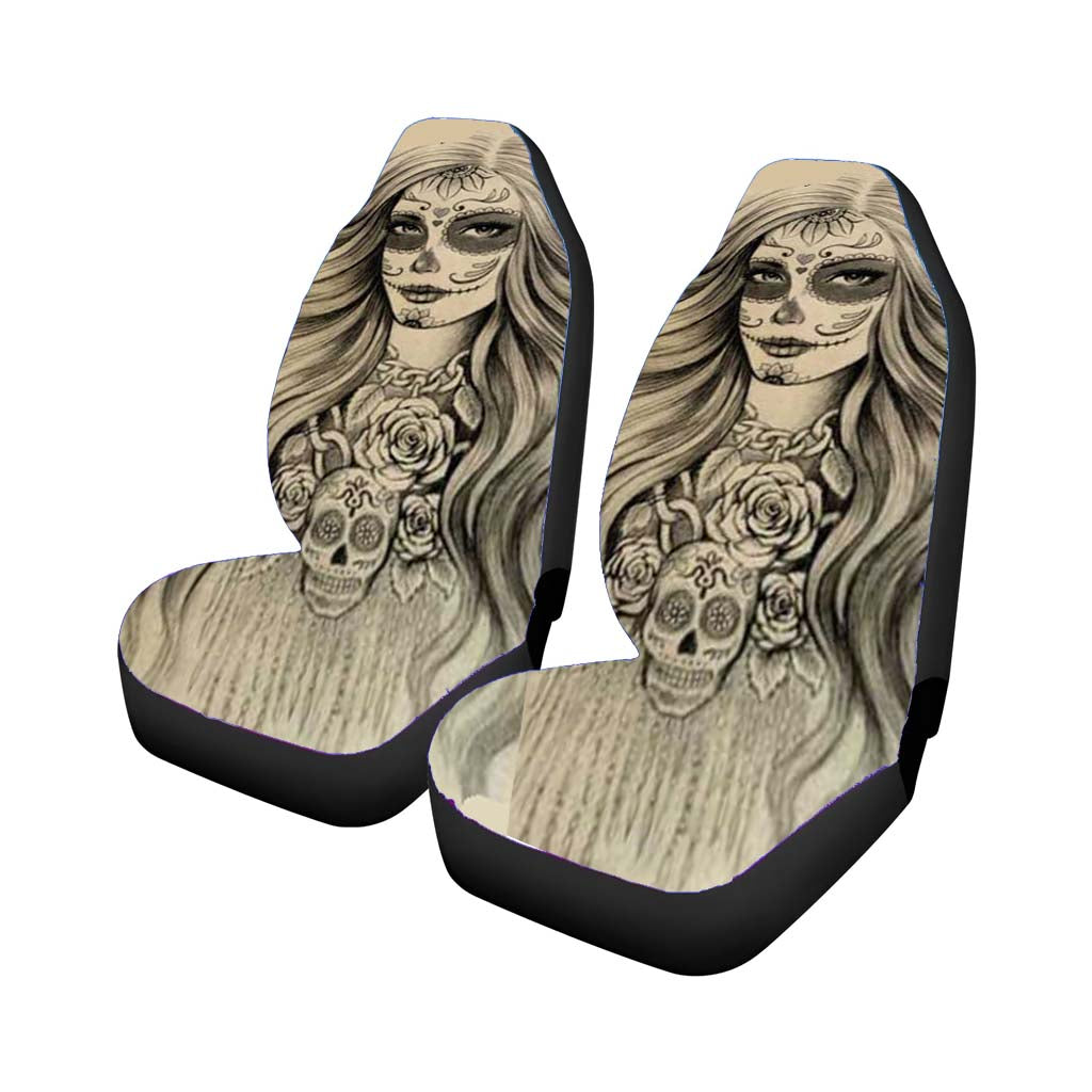 Sugar Skull Lady Car Seat Covers