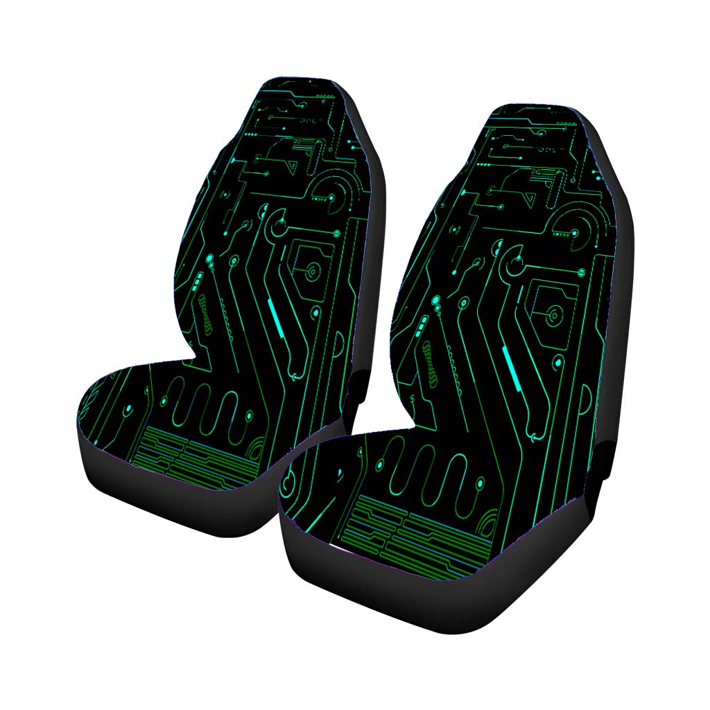 Technology Circuit Dark Car Seat Covers