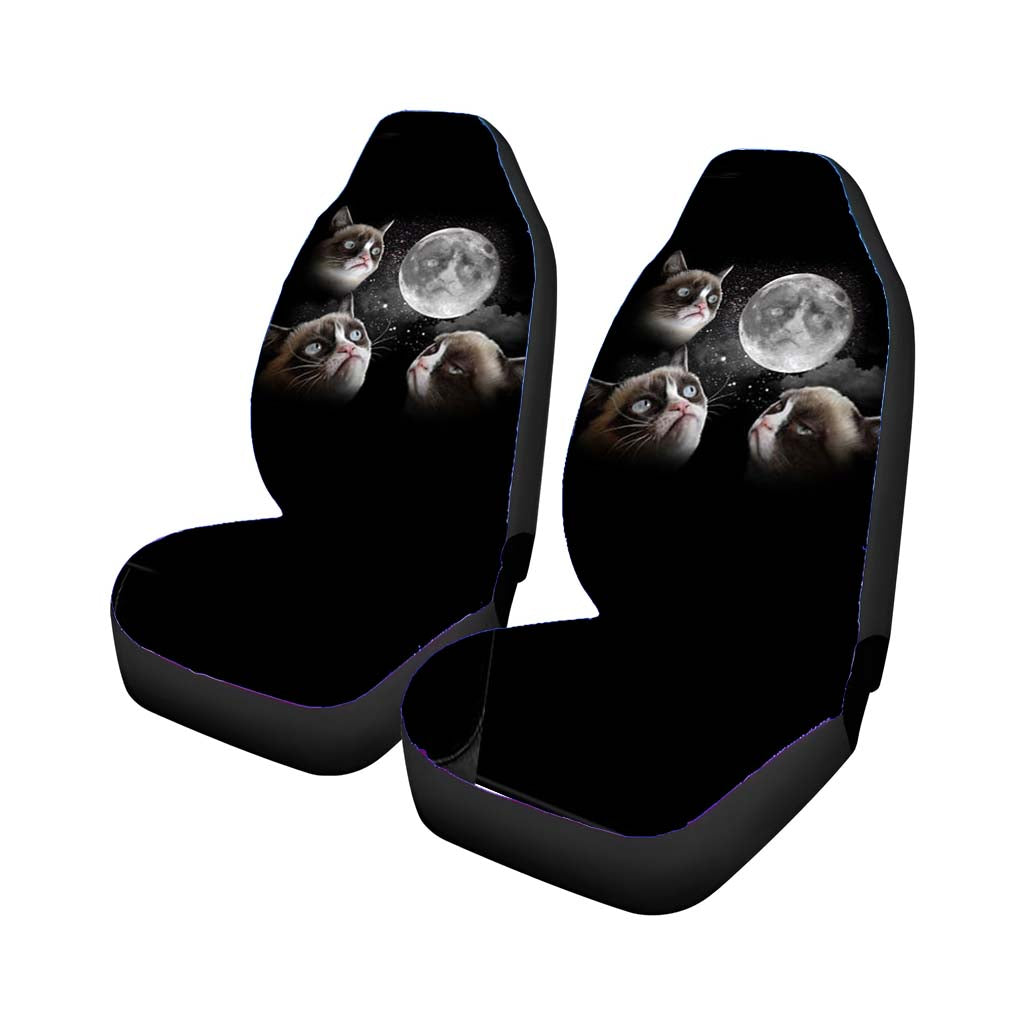 Three Grumpy Cat Moon Car Seat Covers