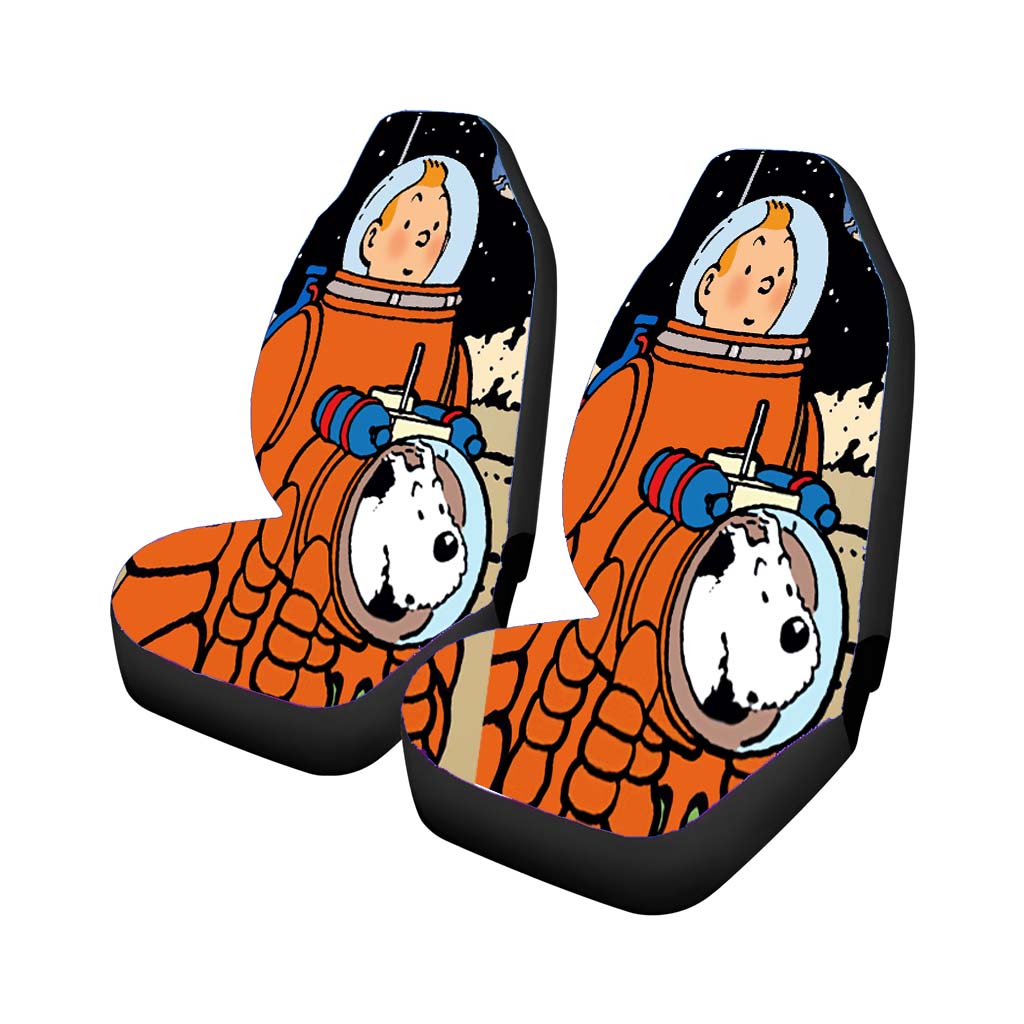 Tintin And Snowy Nasa Moon Adventure Car Seat Covers