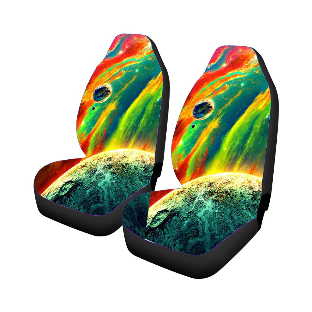 Trippy Colorful Spaceadelic Abstract Car Seat Covers