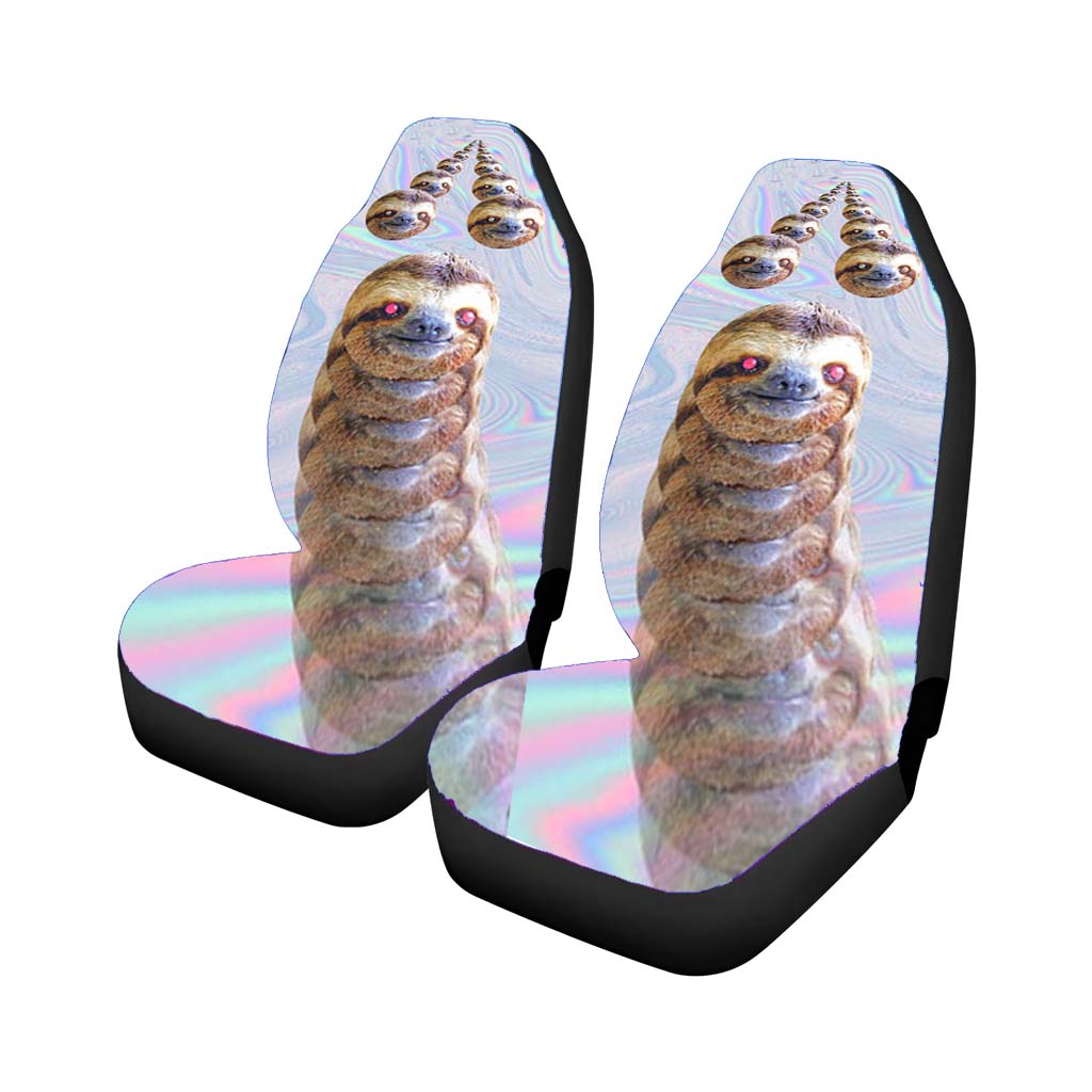 Trippy Sloth Heads Car Seat Covers