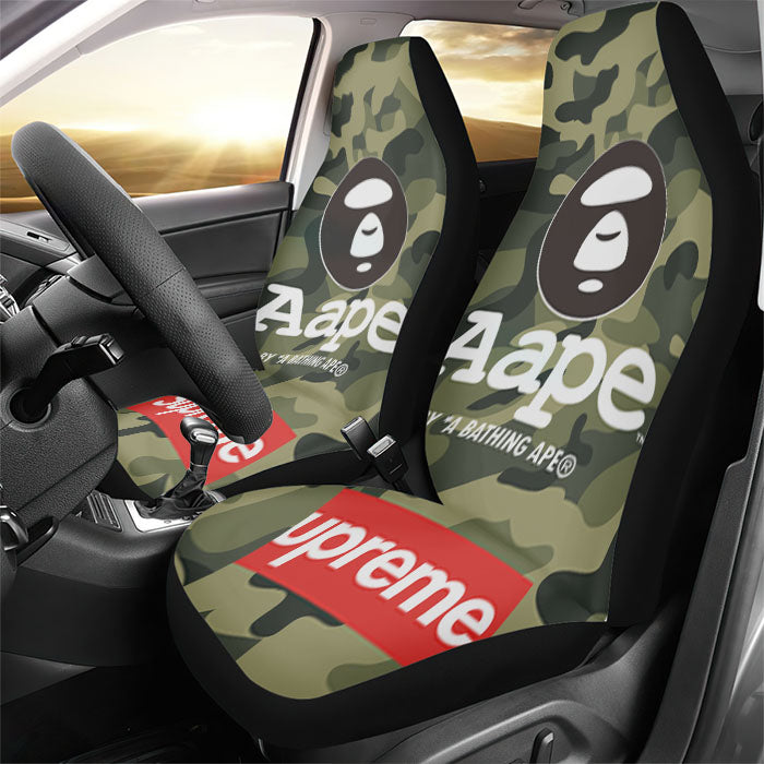Aape Logo Camouflage Supreme Rear Car Seat Covers
