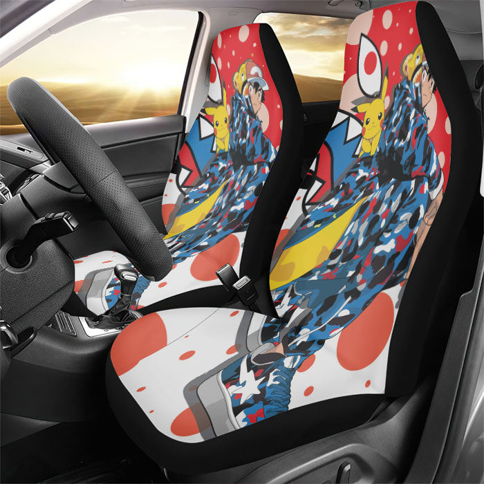 Bape Supreme Pikachu Rear Car Seat Covers
