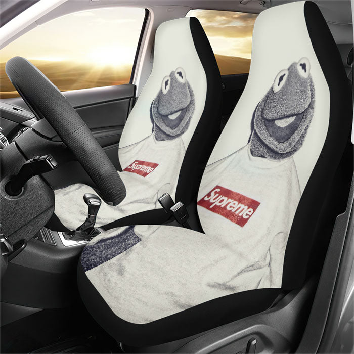 Black White Kermit Supreme Rear Car Seat Covers