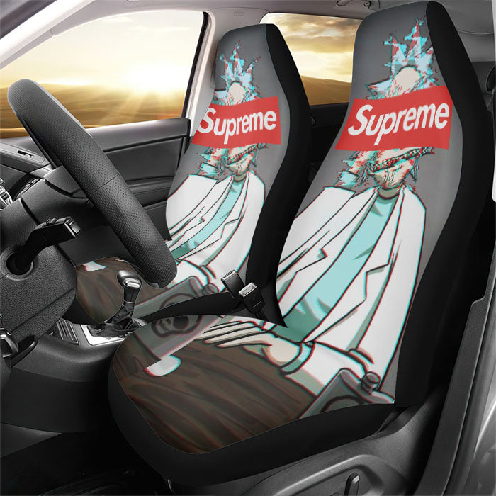 Glitchy Rick Supreme Rear Car Seat Covers