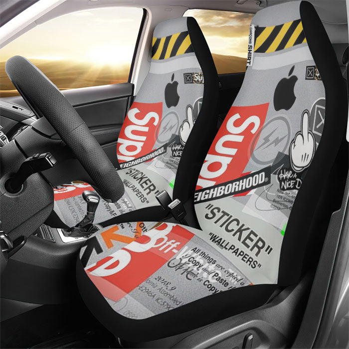 Off White Supreme Rear Car Seat Covers