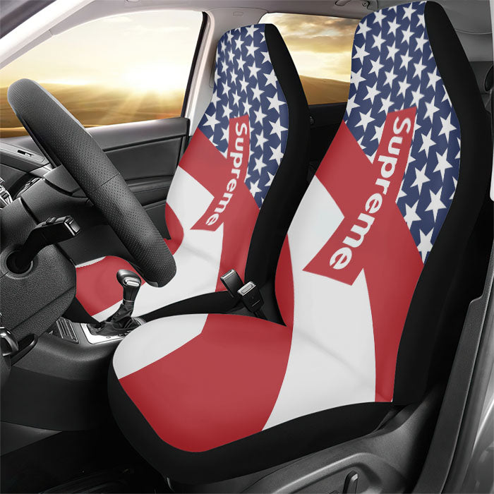 Supreme American Flag Logo Rear Car Seat Covers
