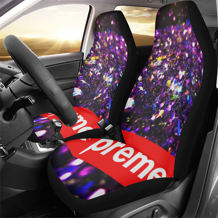 Supreme Black And Purple Glitter Rear Car Seat Covers