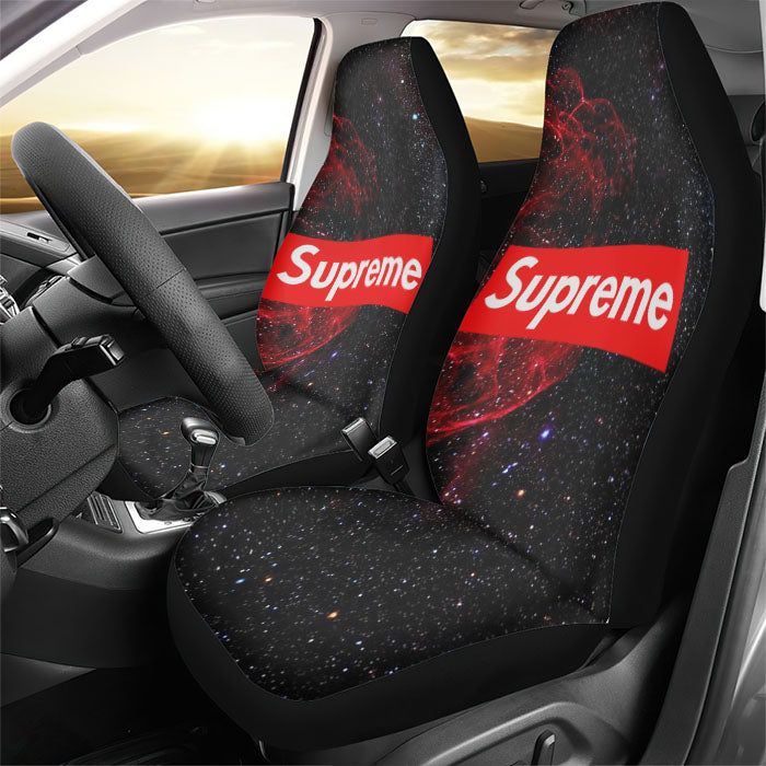 Supreme Black Red Of Galaxy Rear Car Seat Covers
