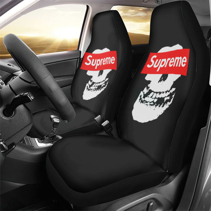 Supreme Black Skull Rear Car Seat Covers