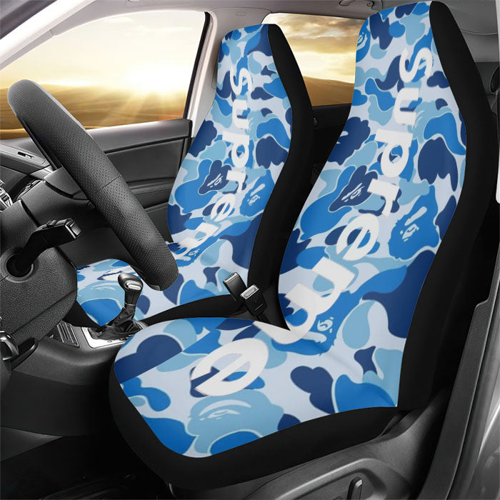 Supreme Blue Rear Car Seat Covers