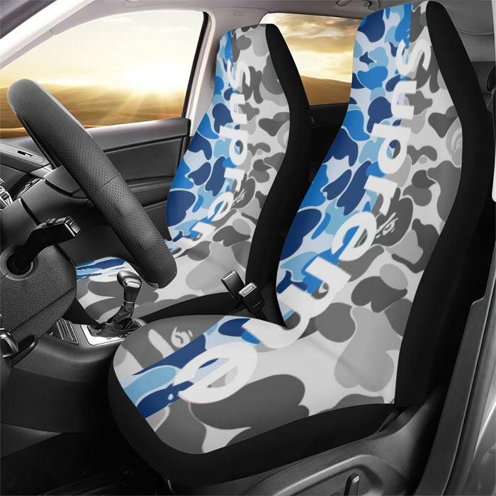 Supreme Blue Grey Rear Car Seat Covers
