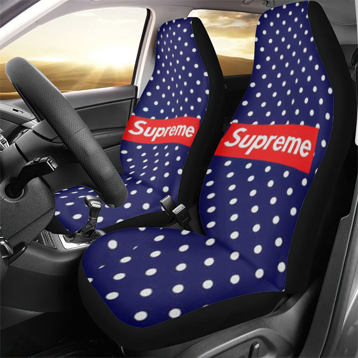 Supreme Blue White Dot Rear Car Seat Covers