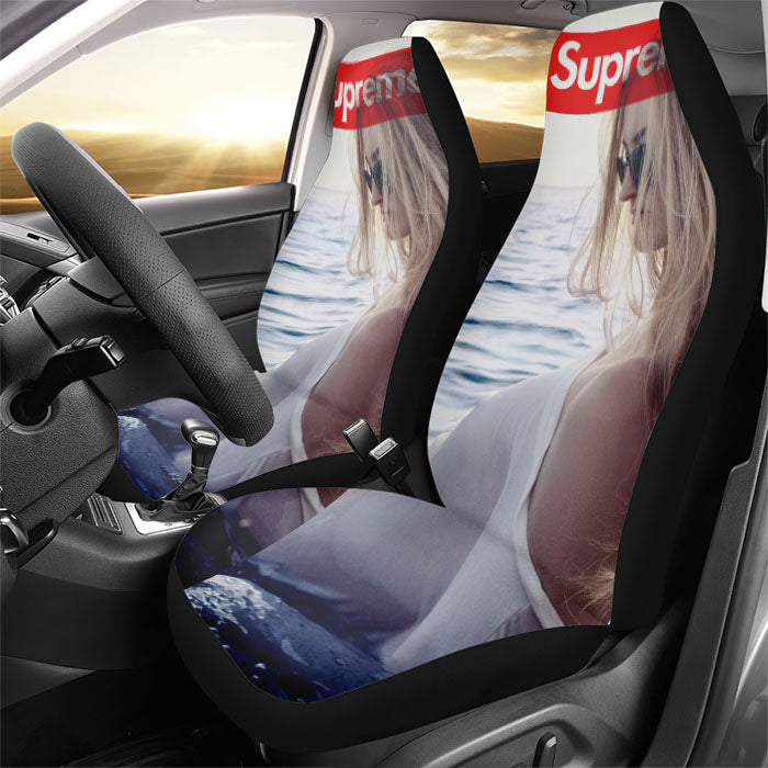 Supreme Girl Beautiful Beach Rear Car Seat Covers